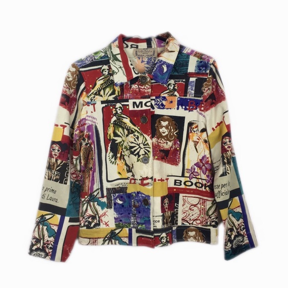 Vintage Jackets & Blazers - LifeStyle Vintage Petite Print Jacket-A15